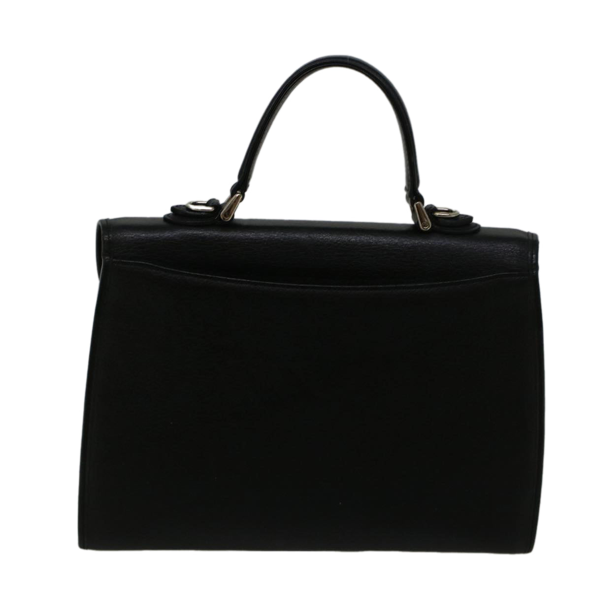 Burberrys Hand Bag Leather Black Auth am5156