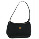 MCM Vicetos Logogram Shoulder Bag PVC Leather Black Auth am5162-1