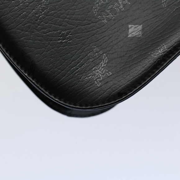 MCM Vicetos Logogram Shoulder Bag PVC Leather Black Auth am5162