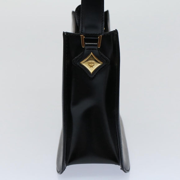 MCM Vicetos Logogram Shoulder Bag PVC Leather Black Auth am5162