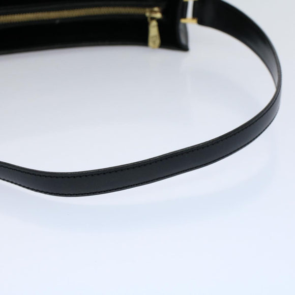 MCM Vicetos Logogram Shoulder Bag PVC Leather Black Auth am5162