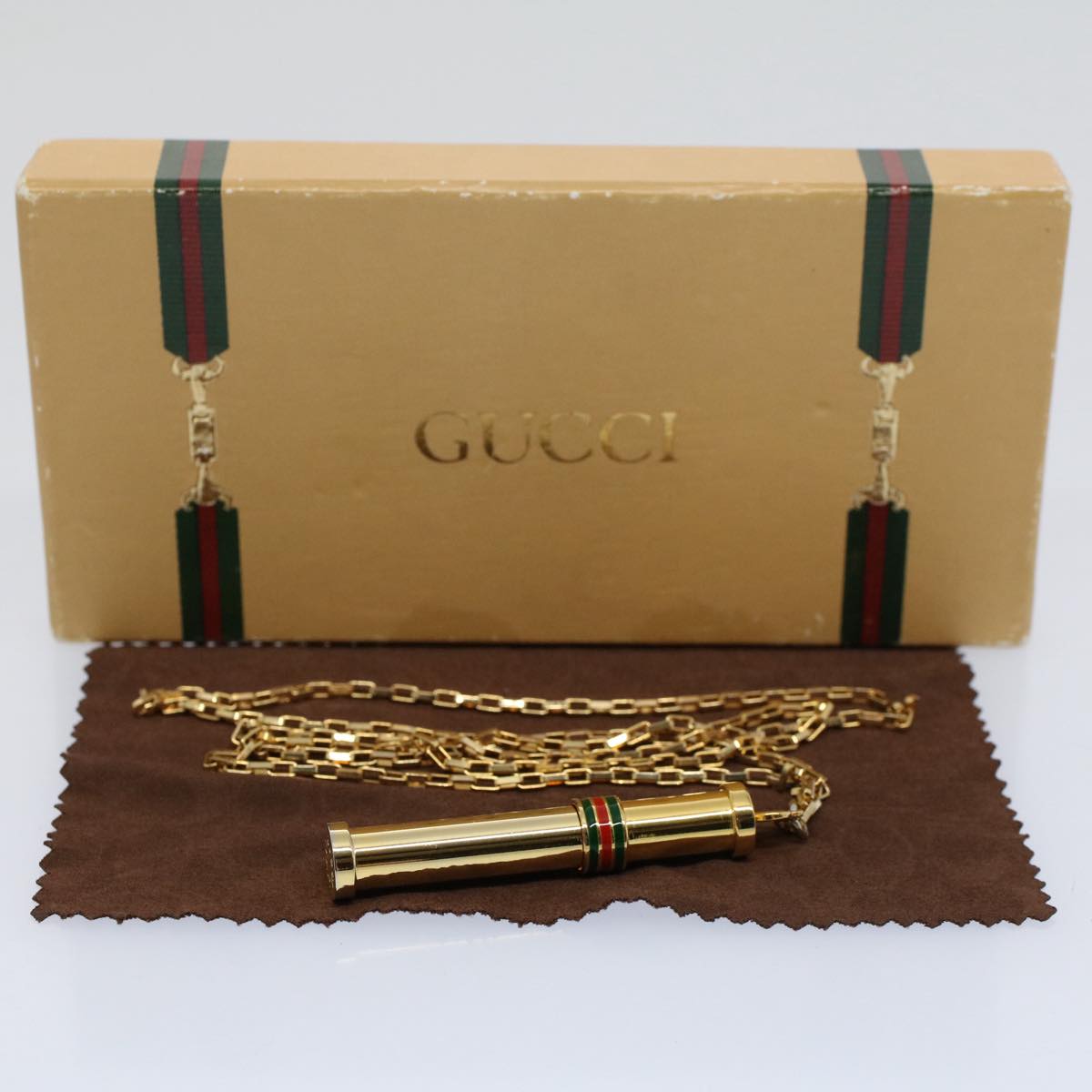 GUCCI Necklace Gold Tone Auth am5166