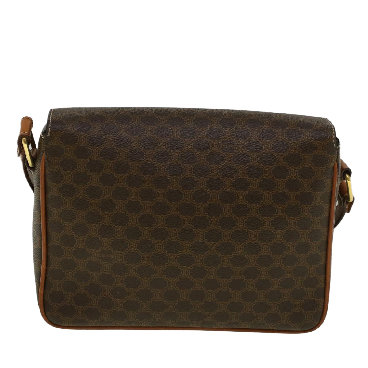 CELINE Macadam Canvas Shoulder Bag PVC Leather Brown Auth am5170 - 0