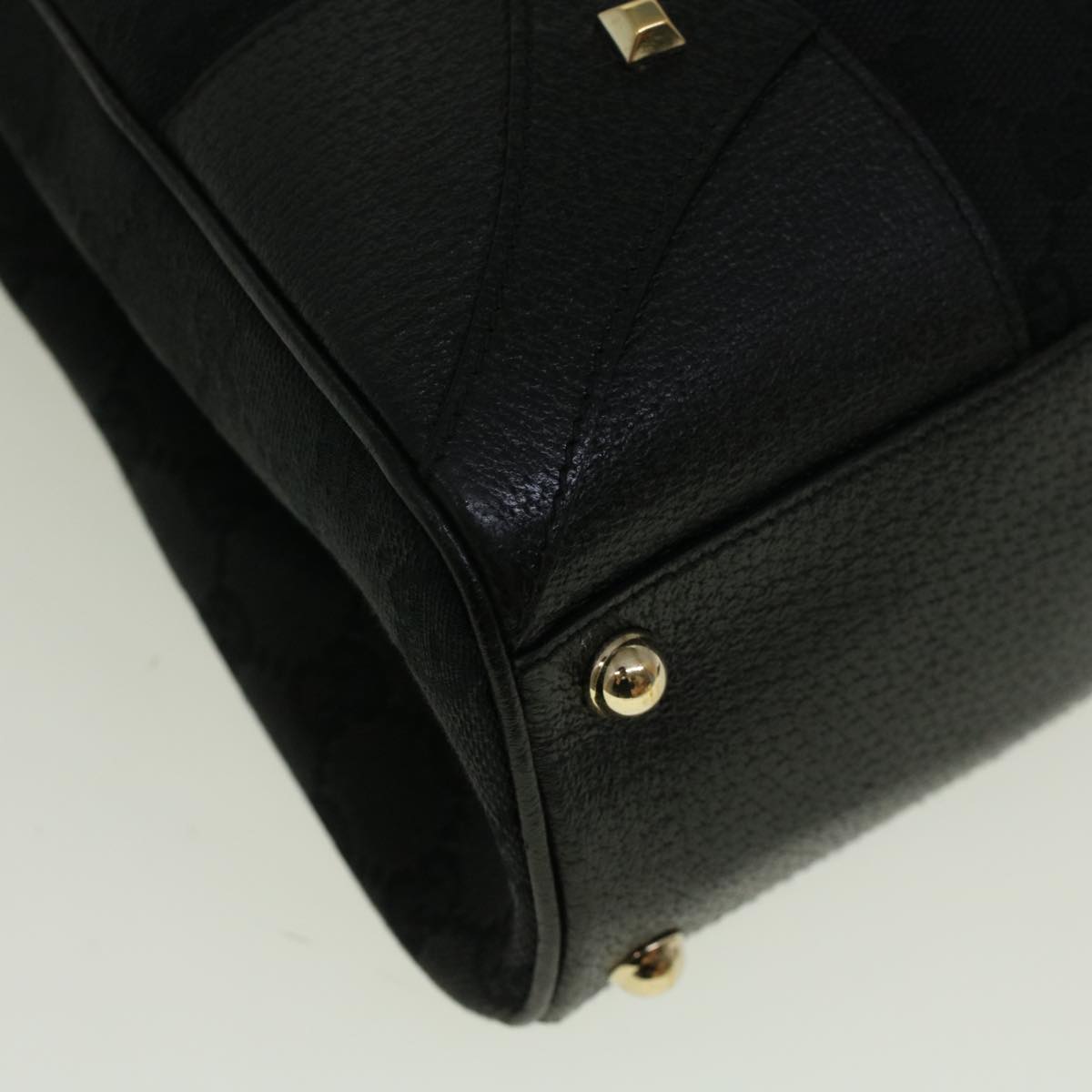 GUCCI GG Canvas Jackie Shoulder Bag Black 124404 Auth am5187