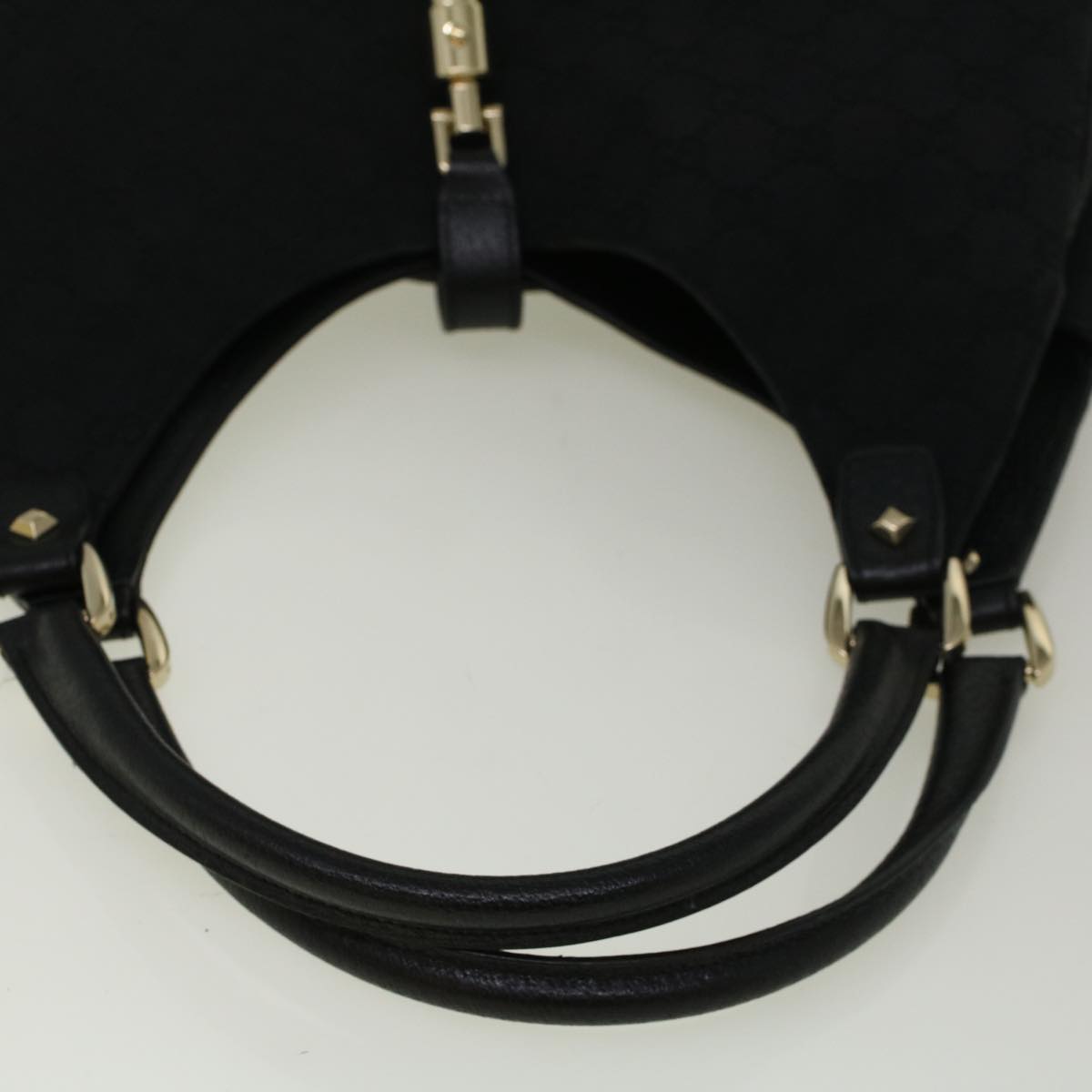 GUCCI GG Canvas Jackie Shoulder Bag Black 124404 Auth am5187