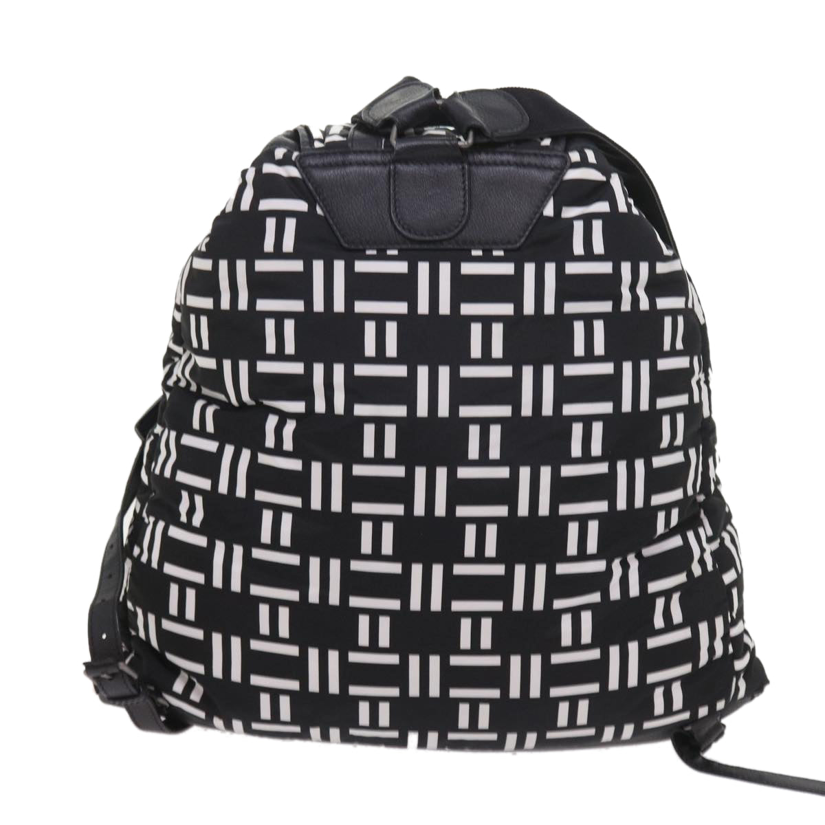 BALENCIAGA Traveler Backpack Nylon Black White 340139 Auth am5199