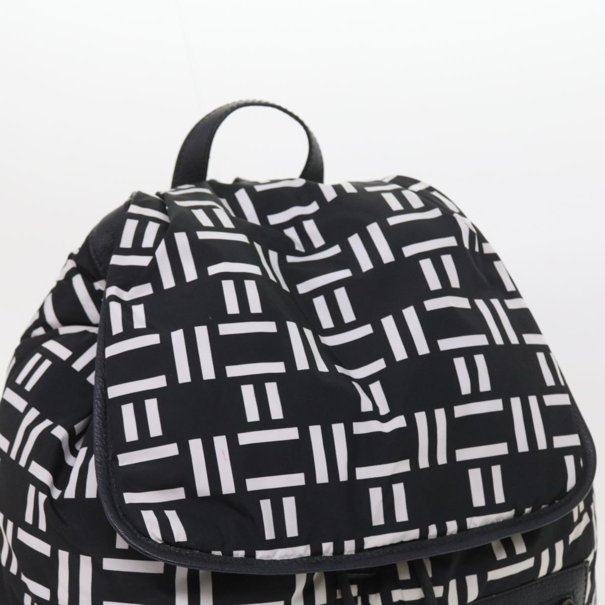 BALENCIAGA Traveler Backpack Nylon Black White 340139 Auth am5199