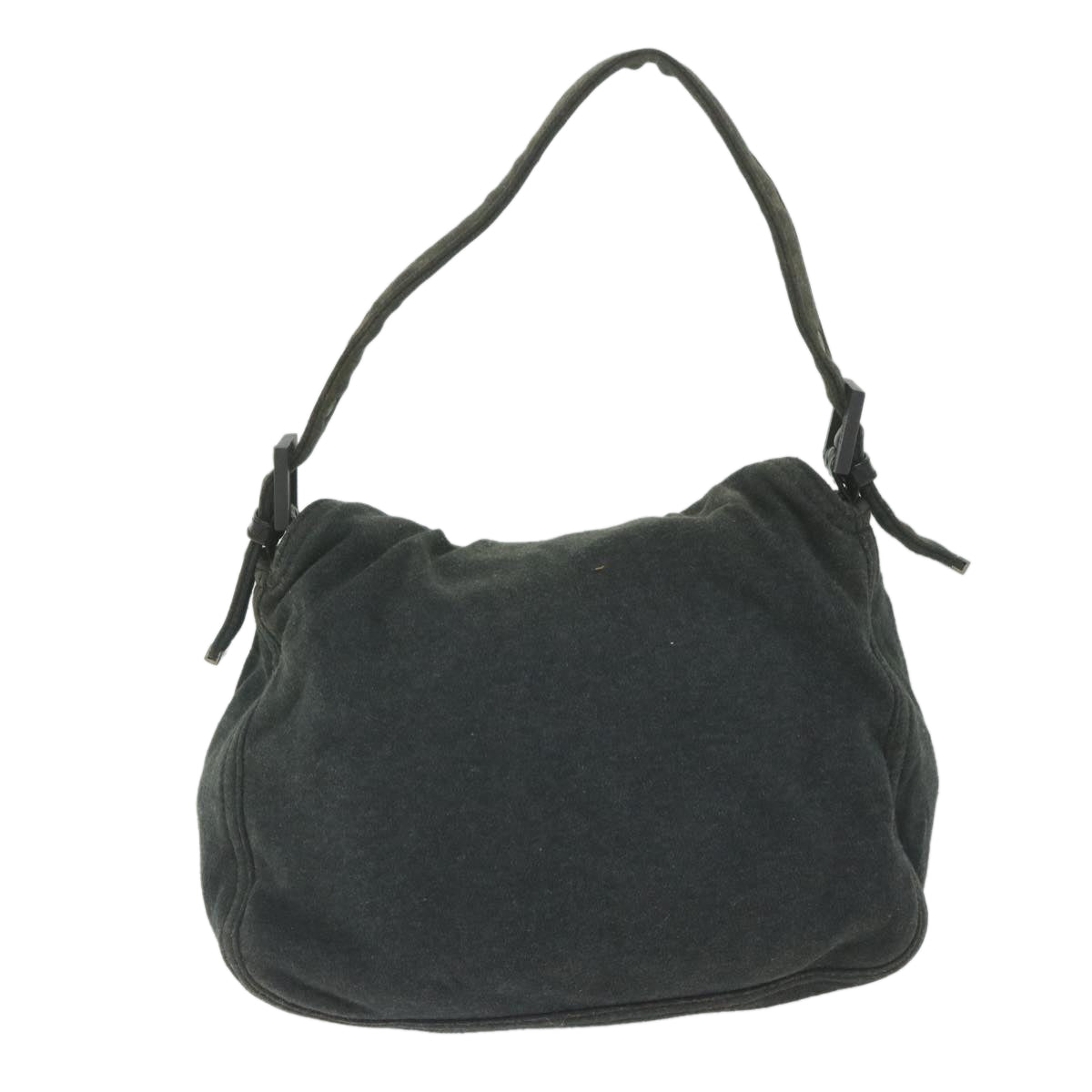 FENDI Mamma Baguette Shoulder Bag cotton Gray Auth am5207 - 0
