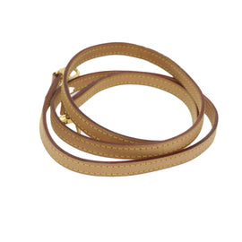 LOUIS VUITTON Shoulder Strap Leather 45.7"" Beige LV Auth am5217