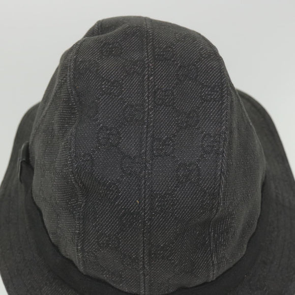 GUCCI GG Canvas Hat L Size Gray Auth am5225