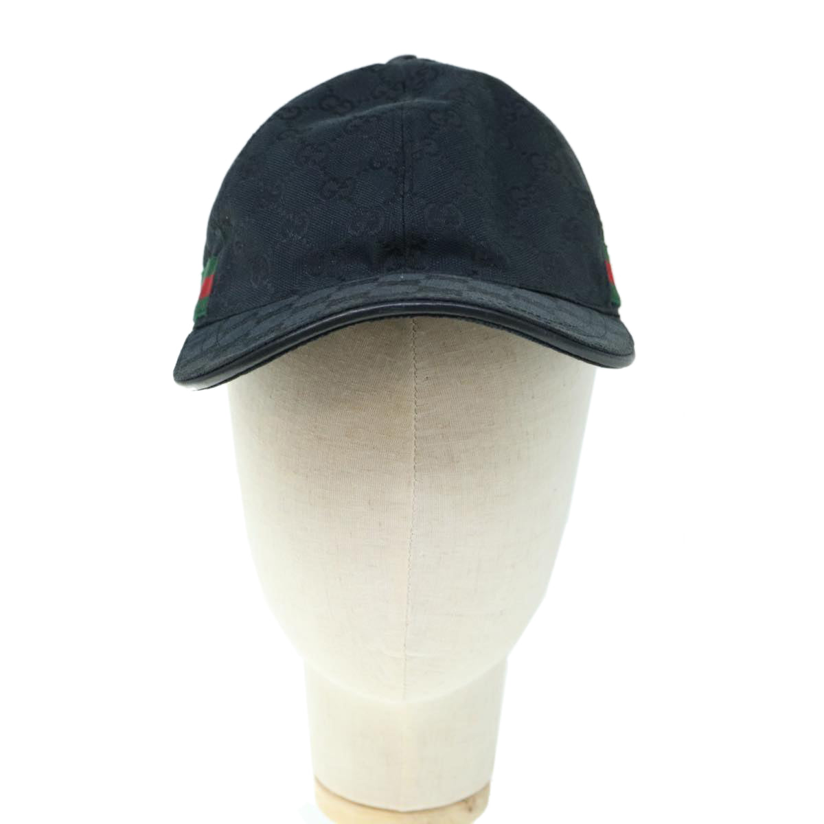 GUCCI GG Canvas Web Sherry Line Cap M Size Black Red Green 200043 Auth am5246 - 0