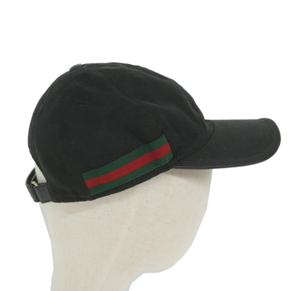 GUCCI GG Canvas Web Sherry Line Cap L size Black Red Green 200035 Auth am5247