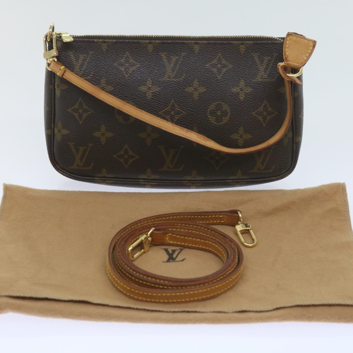 LOUIS VUITTON Monogram Pochette Accessoires Pouch 2way M51980 LV Auth am5273