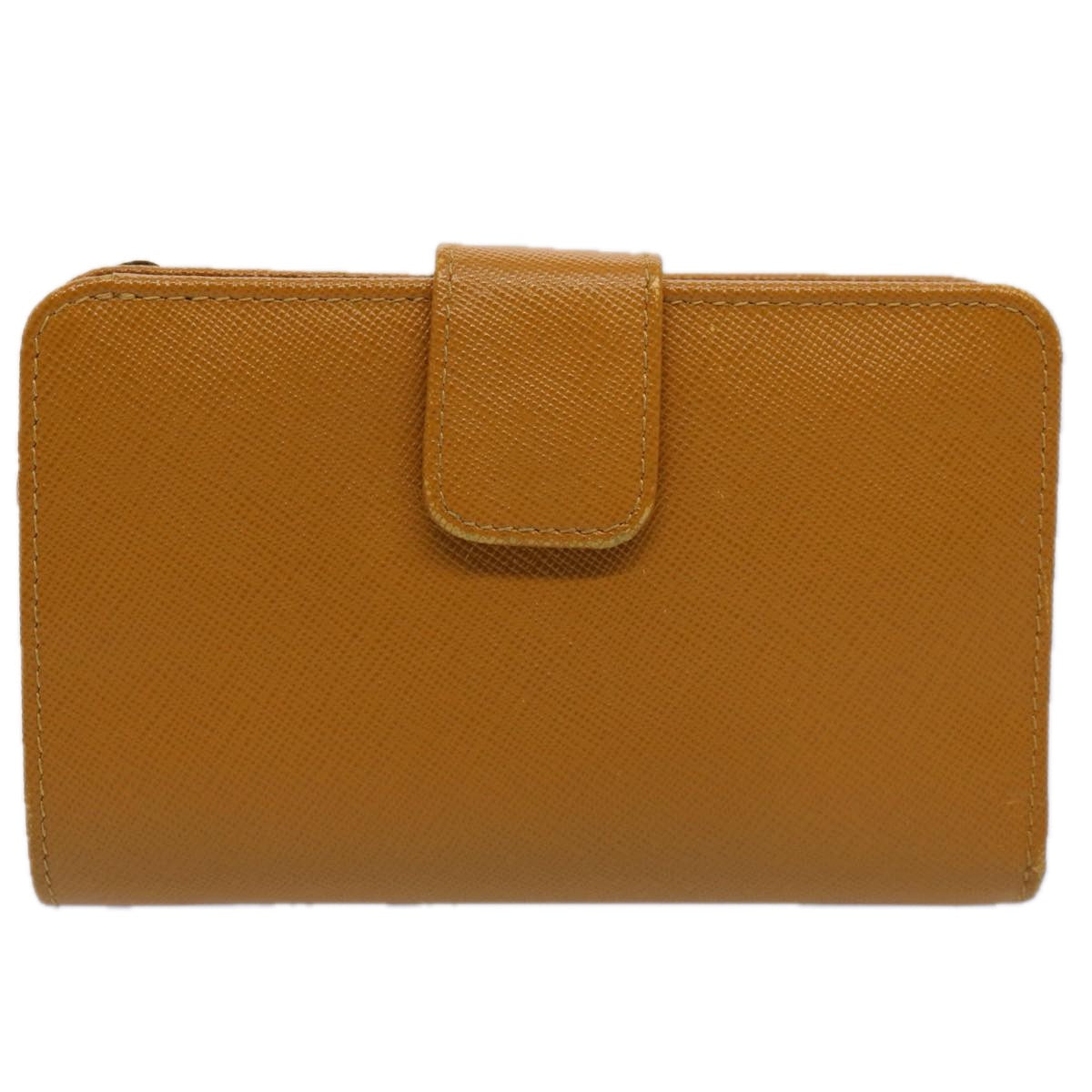 PRADA Wallet Safiano leather Yellow Auth am5275 - 0