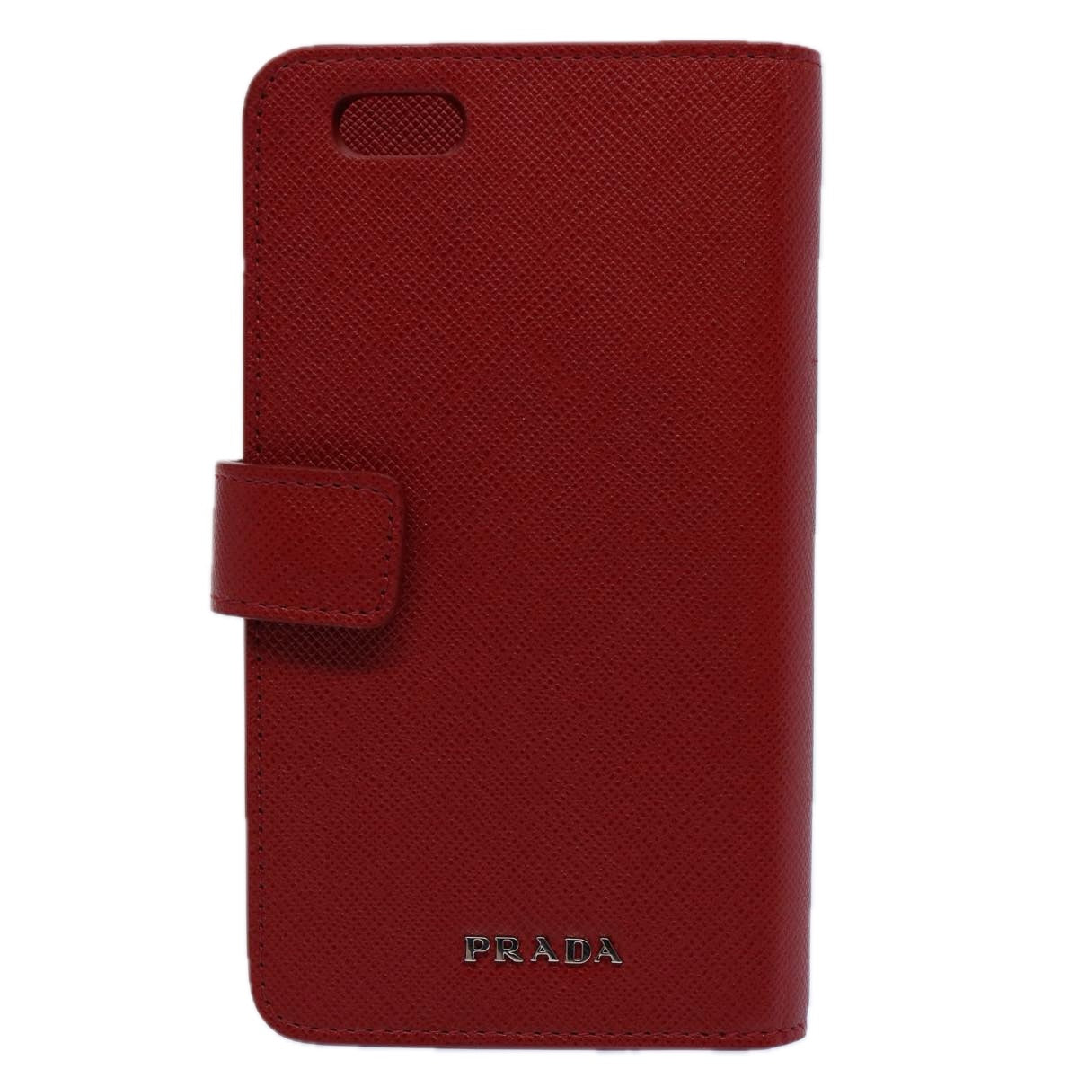 PRADA For iPhone 6 / 6S iPhone Case Safiano leather Red Auth am5276