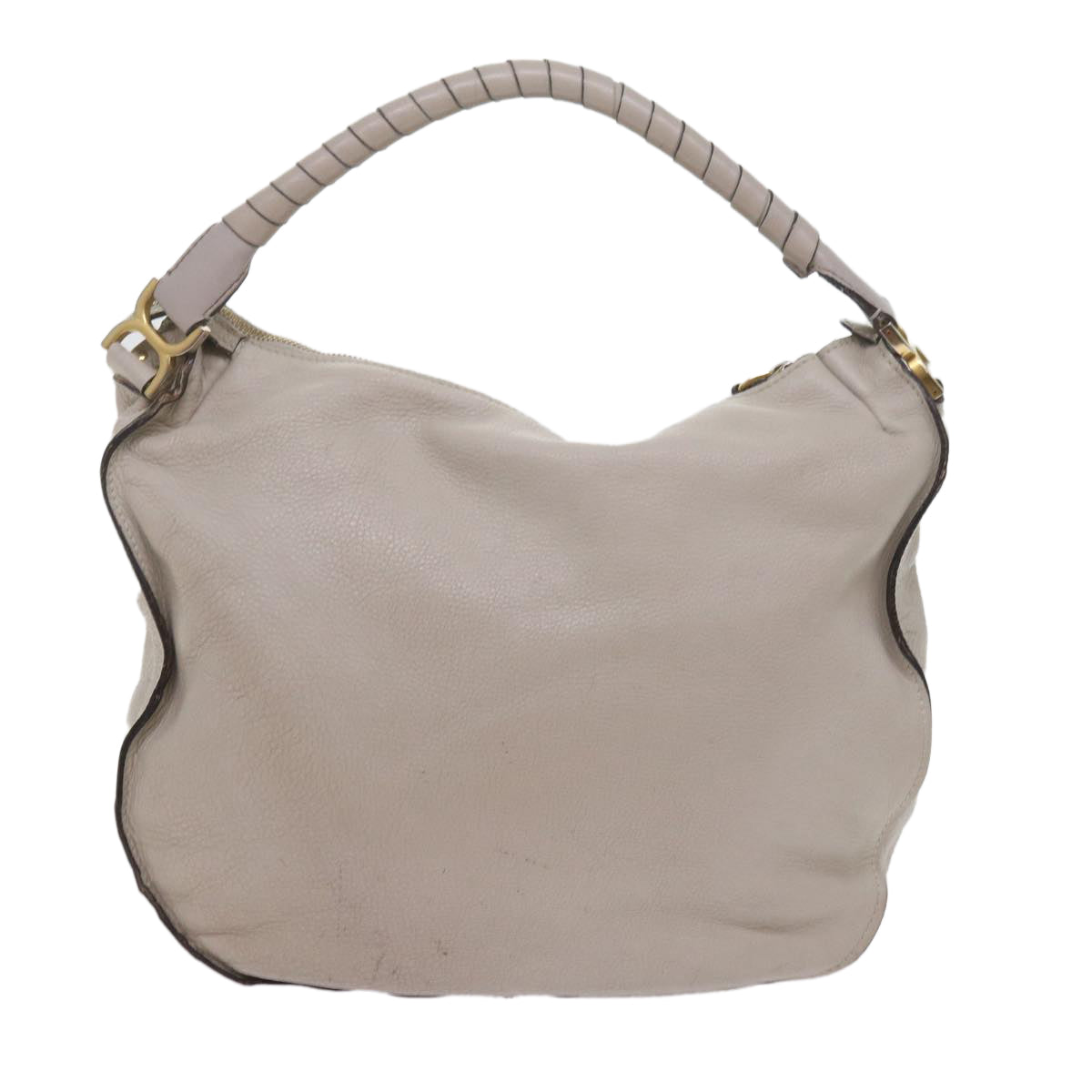 Chloe Mercy Shoulder Bag Leather Gray Auth am5284