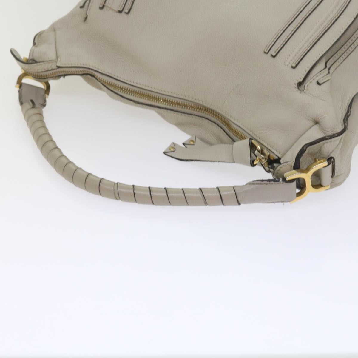 Chloe Mercy Shoulder Bag Leather Gray Auth am5284