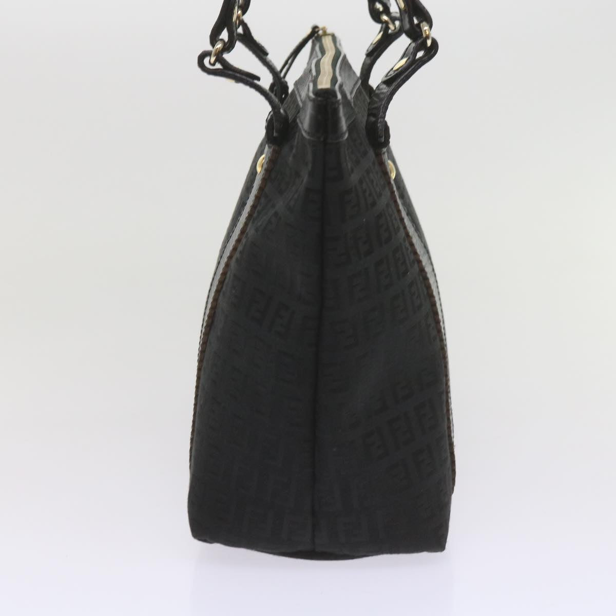 FENDI Zucchino Canvas Tote Bag Black Auth am5285