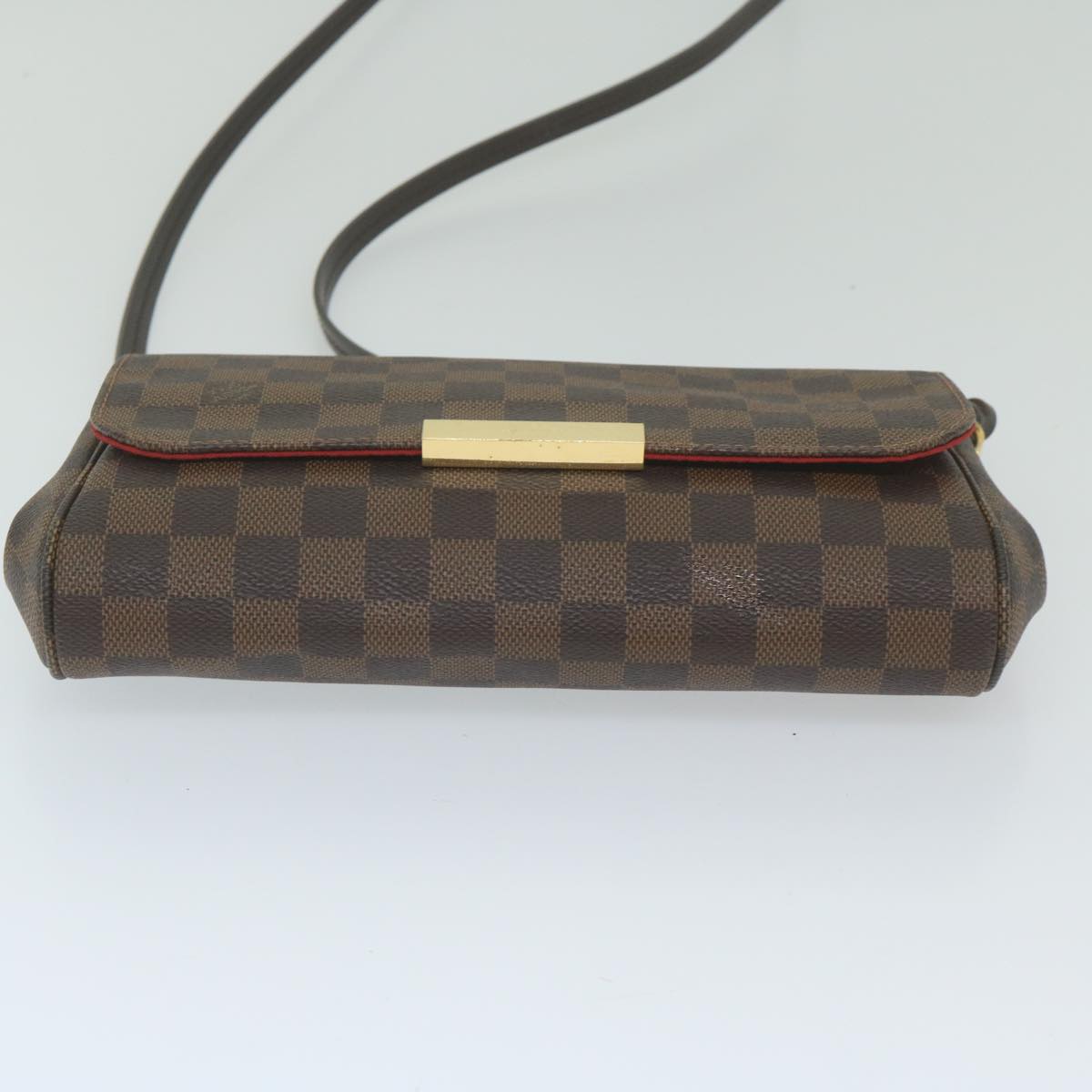 LOUIS VUITTON Damier Ebene Favorit MM Shoulder Bag 2way M41129 LV Auth am5292