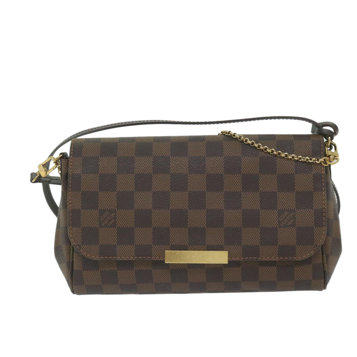 LOUIS VUITTON Damier Ebene Favorit MM Shoulder Bag 2way M41129 LV Auth am5292