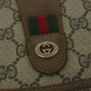 GUCCI GG Supreme Web Sherry Line Clutch Bag Beige Red 89 01 030 Auth am5314-8