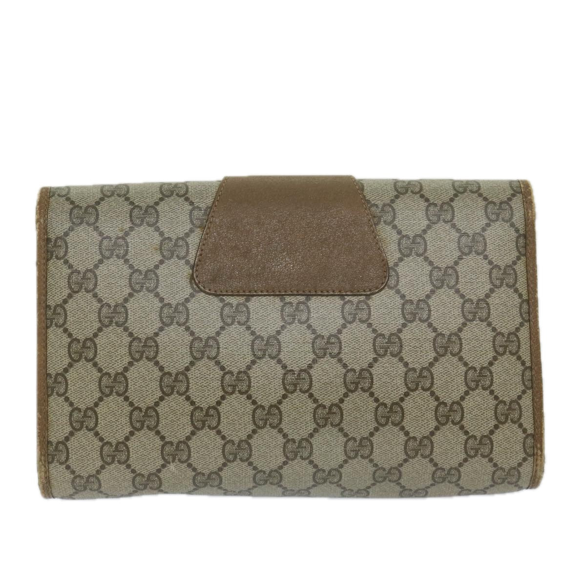 GUCCI GG Supreme Web Sherry Line Clutch Bag Beige Red 89 01 030 Auth am5314 - 0