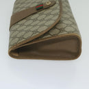 GUCCI GG Supreme Web Sherry Line Clutch Bag Beige Red 89 01 030 Auth am5314-4