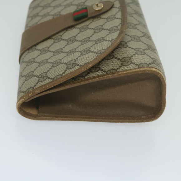 GUCCI GG Supreme Web Sherry Line Clutch Bag Beige Red 89 01 030 Auth am5314