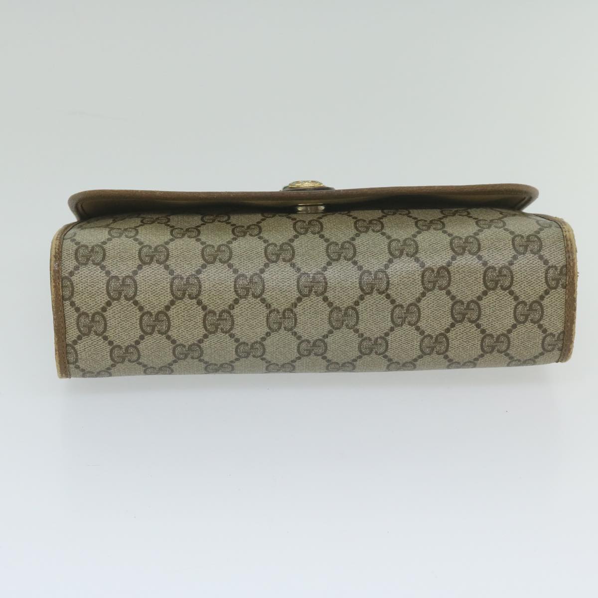 GUCCI GG Supreme Web Sherry Line Clutch Bag Beige Red 89 01 030 Auth am5314