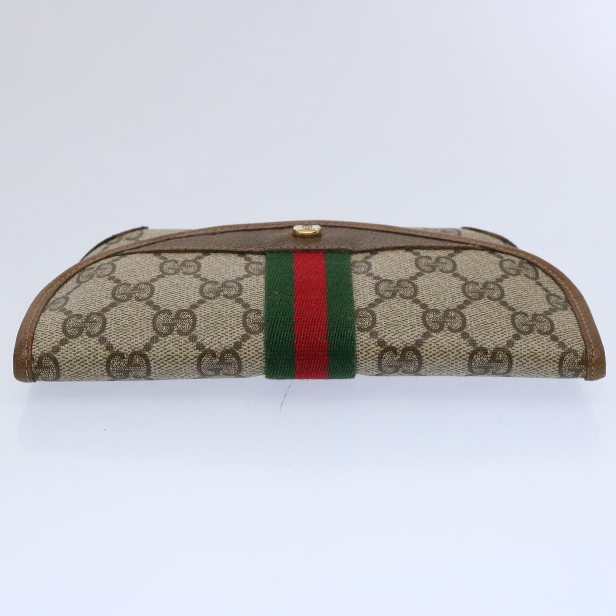 GUCCI GG Supreme Web Sherry Line Pouch Beige Red Green 89 01 021 Auth am5317