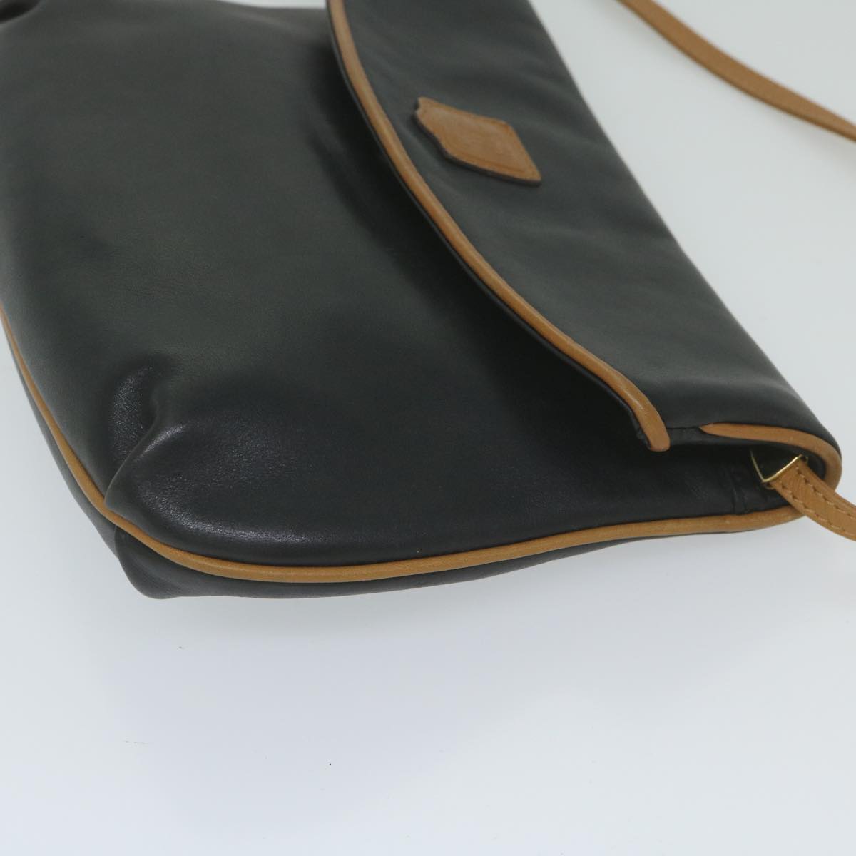 CELINE Shoulder Bag Leather Black Auth am5325
