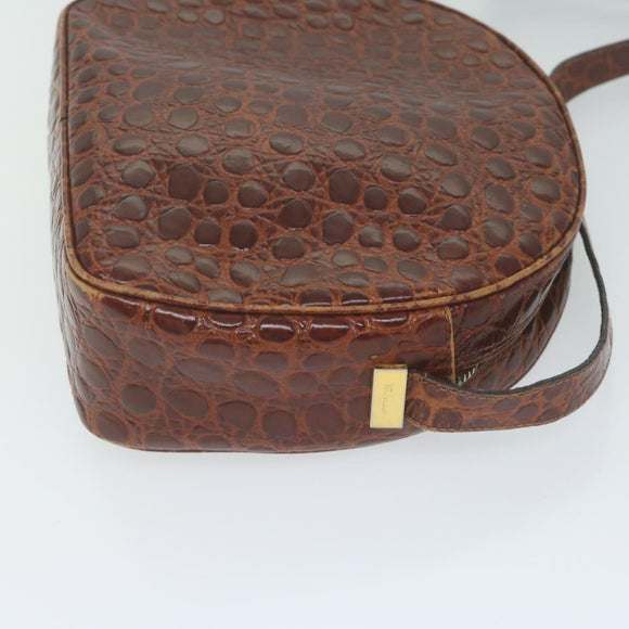 Salvatore Ferragamo Shoulder Bag PVC 2Set Brown Red Auth am5331