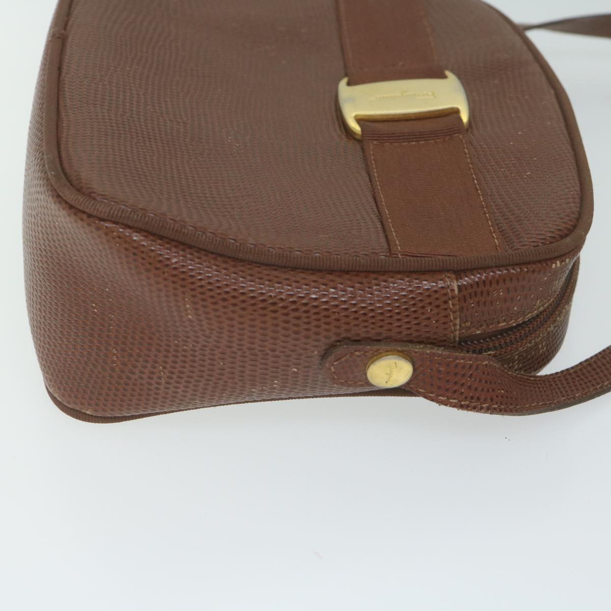 Salvatore Ferragamo Shoulder Bag PVC 2Set Brown Red Auth am5331