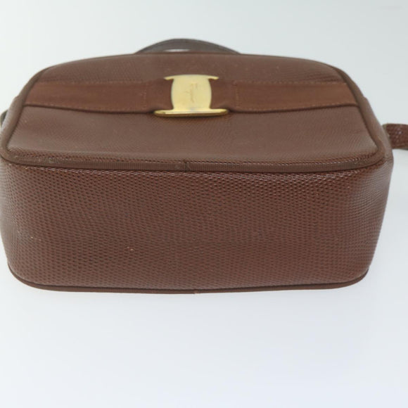 Salvatore Ferragamo Shoulder Bag PVC 2Set Brown Red Auth am5331