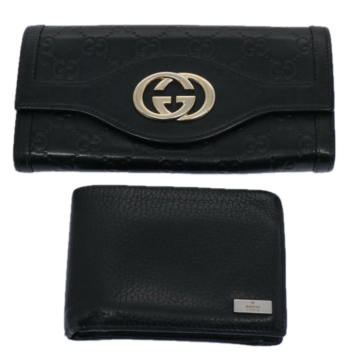 GUCCI GG Canvas Wallet 2Set Black Auth am5336