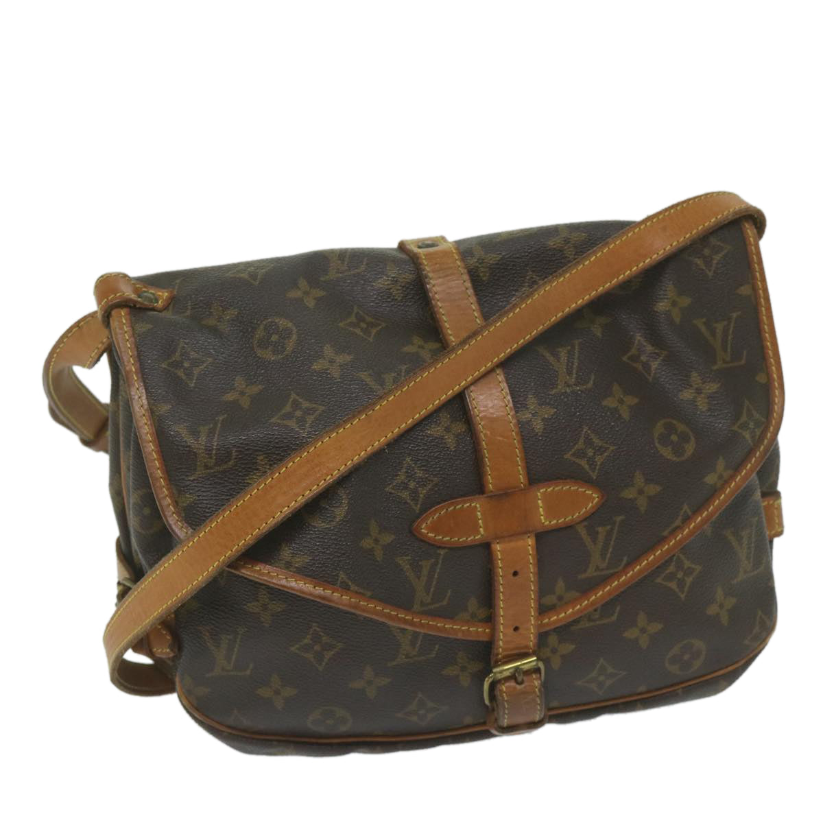 LOUIS VUITTON Monogram Saumur 30 Shoulder Bag M42256 LV Auth am5348