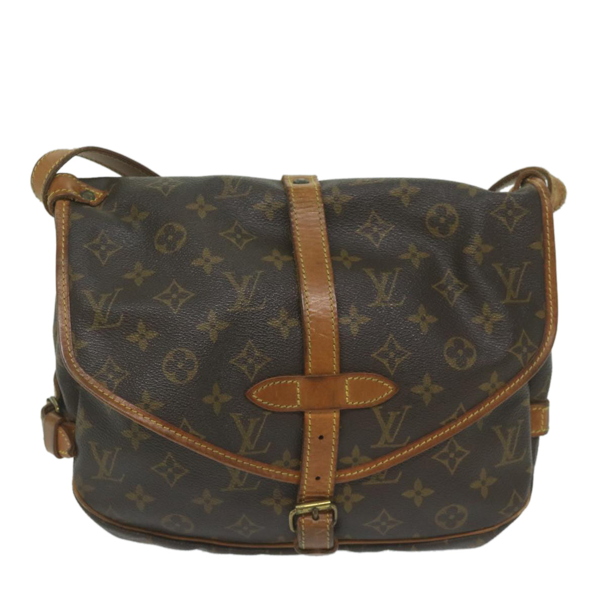 LOUIS VUITTON Monogram Saumur 30 Shoulder Bag M42256 LV Auth am5348