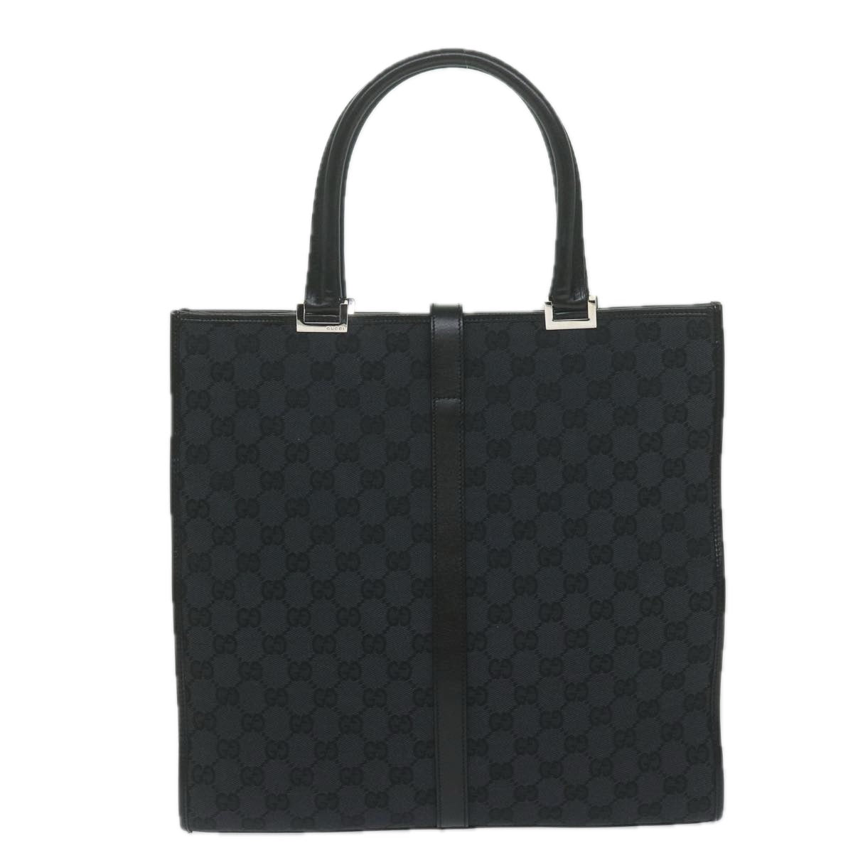 GUCCI GG Canvas Jackie Tote Bag Black 002 1064 Auth am5349