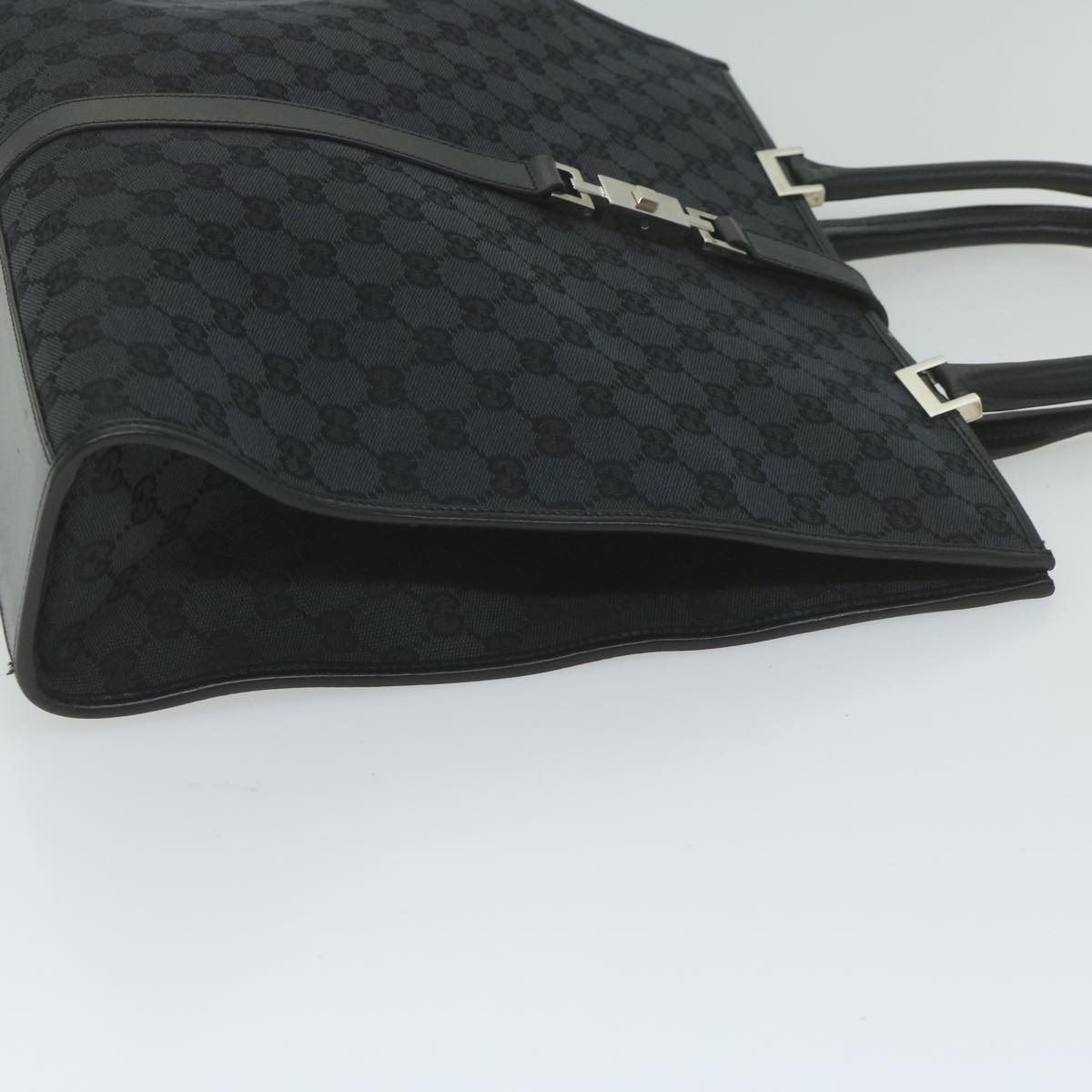 GUCCI GG Canvas Jackie Tote Bag Black 002 1064 Auth am5349