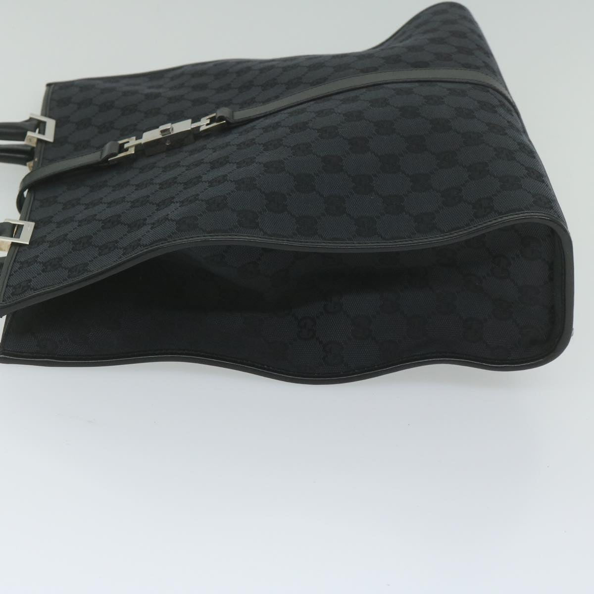 GUCCI GG Canvas Jackie Tote Bag Black 002 1064 Auth am5349