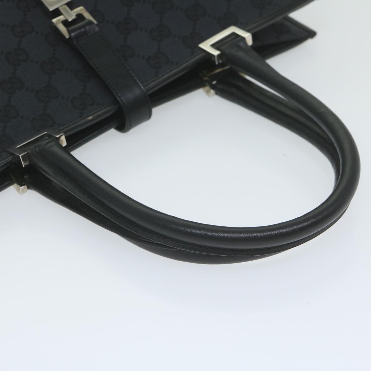 GUCCI GG Canvas Jackie Tote Bag Black 002 1064 Auth am5349