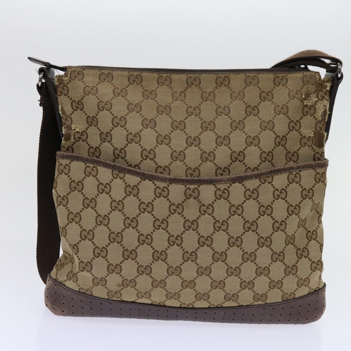 GUCCI GG Canvas Shoulder Bag 2Set Beige Brown Auth am5358