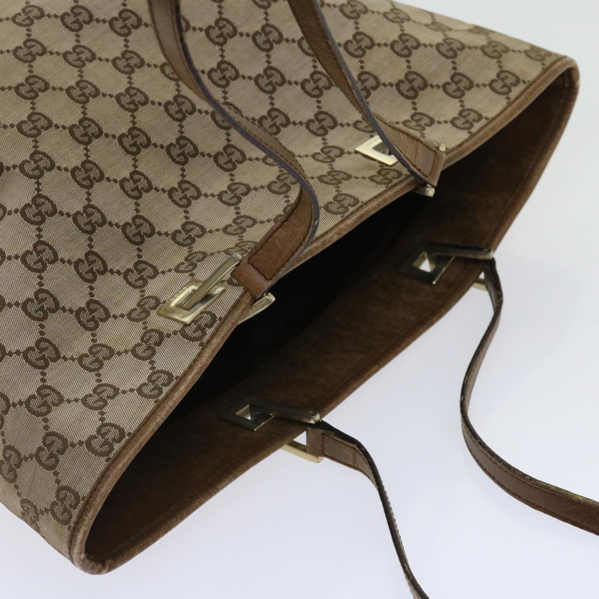 GUCCI GG Canvas Shoulder Bag 2Set Beige Brown Auth am5358