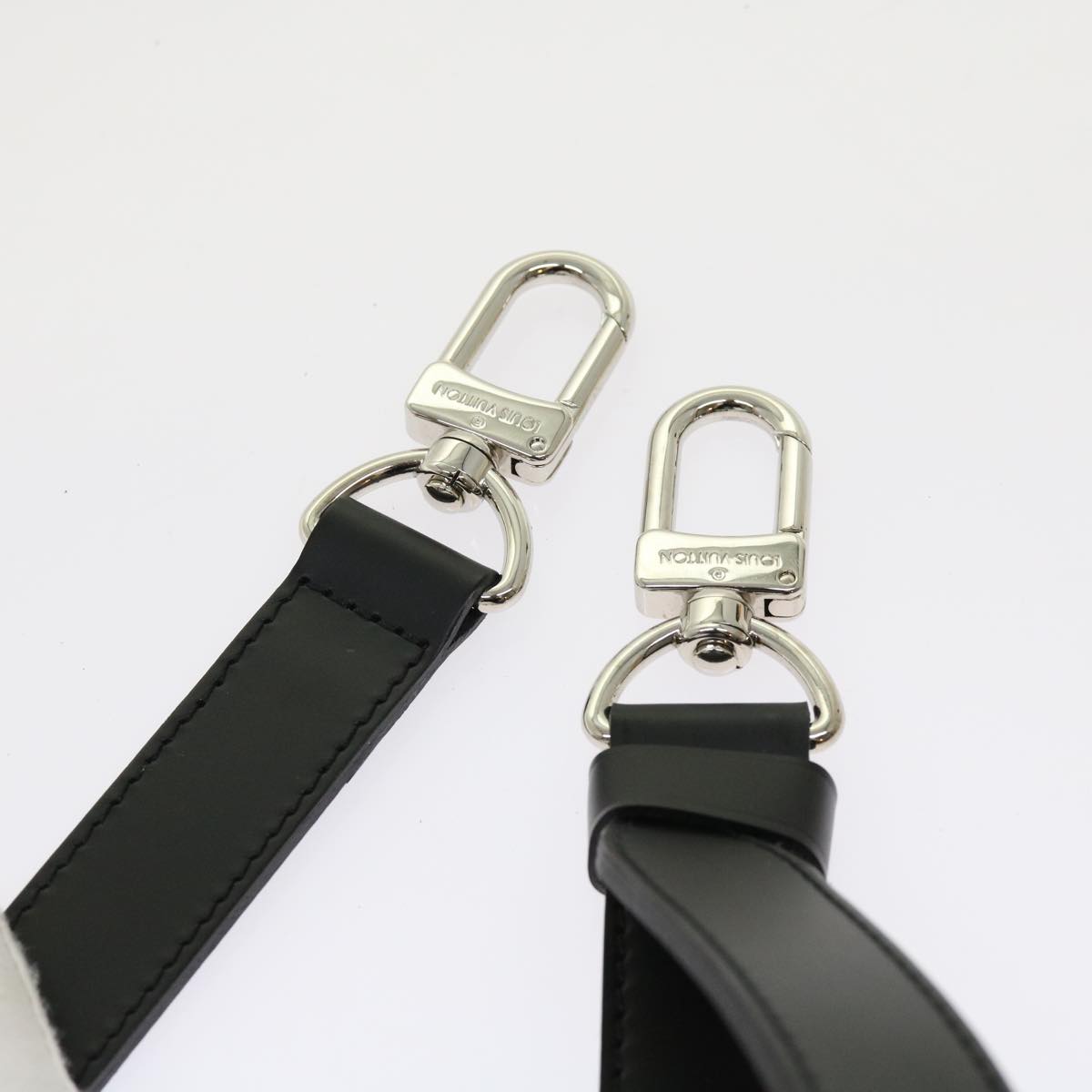 LOUIS VUITTON Adjustable Shoulder Strap Leather 35.4""-42.5"" Black Auth am5383