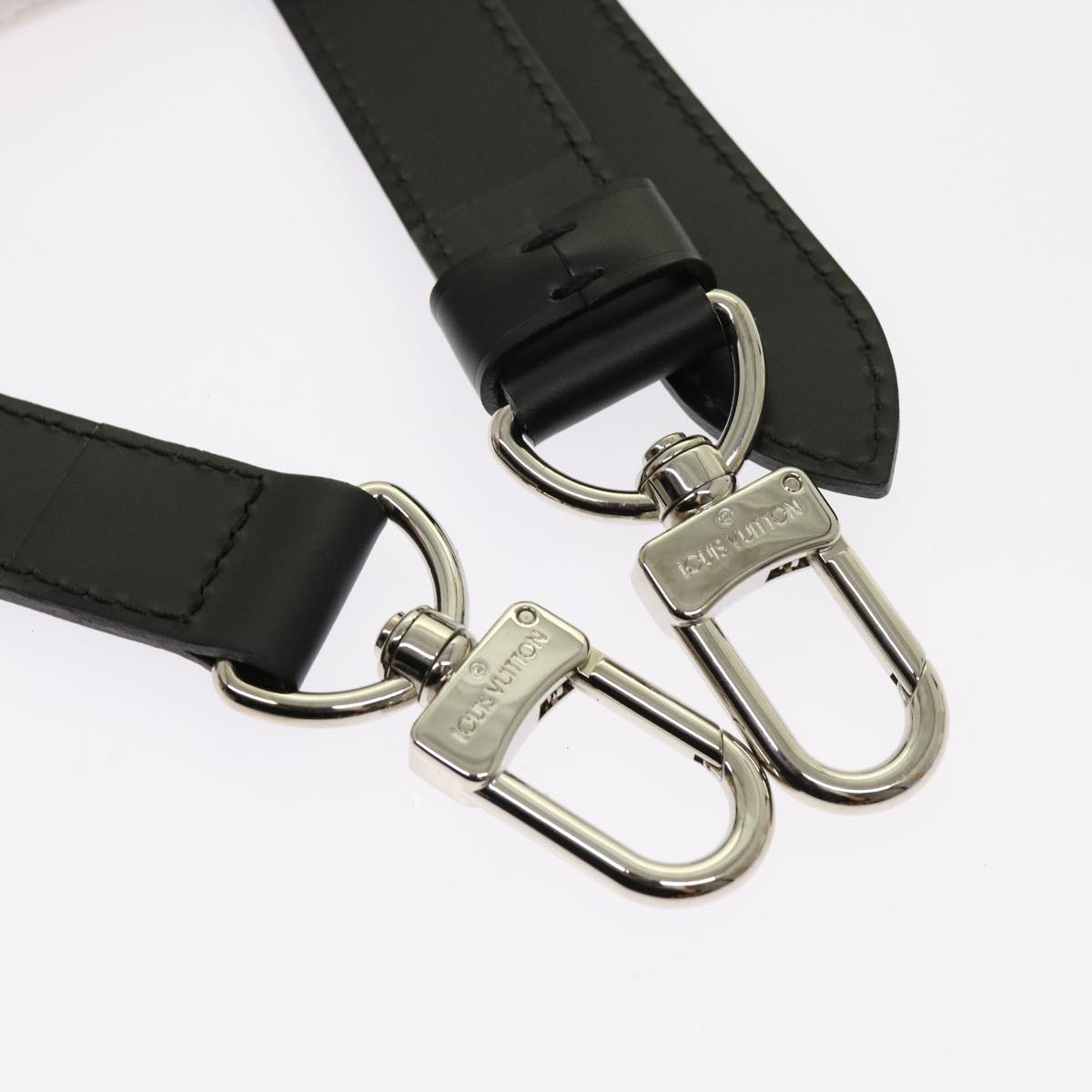 LOUIS VUITTON Adjustable Shoulder Strap Leather 35.4""-42.5"" Black Auth am5383