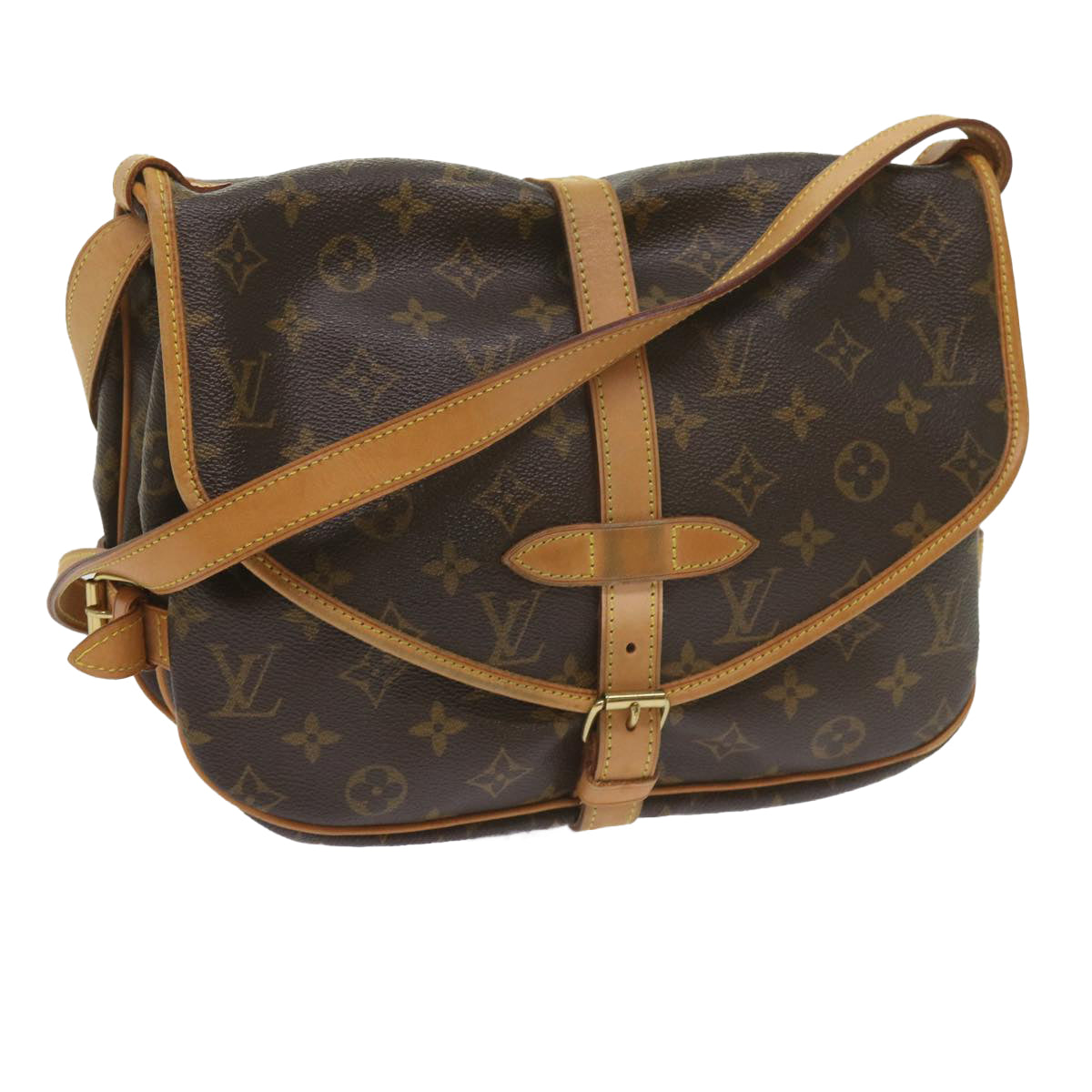 LOUIS VUITTON Monogram Saumur 30 Shoulder Bag M42256 LV Auth am5389