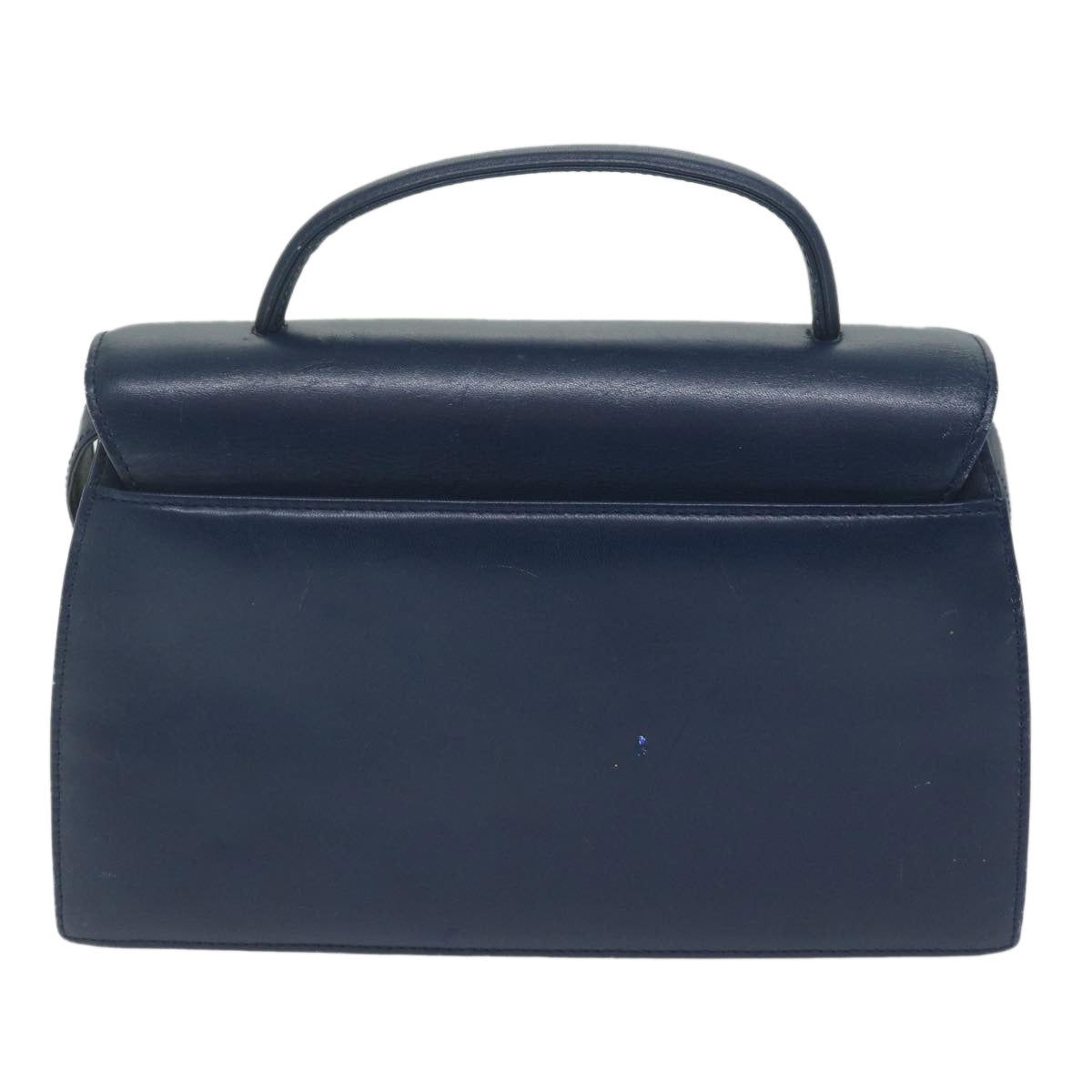 GIVENCHY Hand Bag Leather 2way Navy Auth am5397
