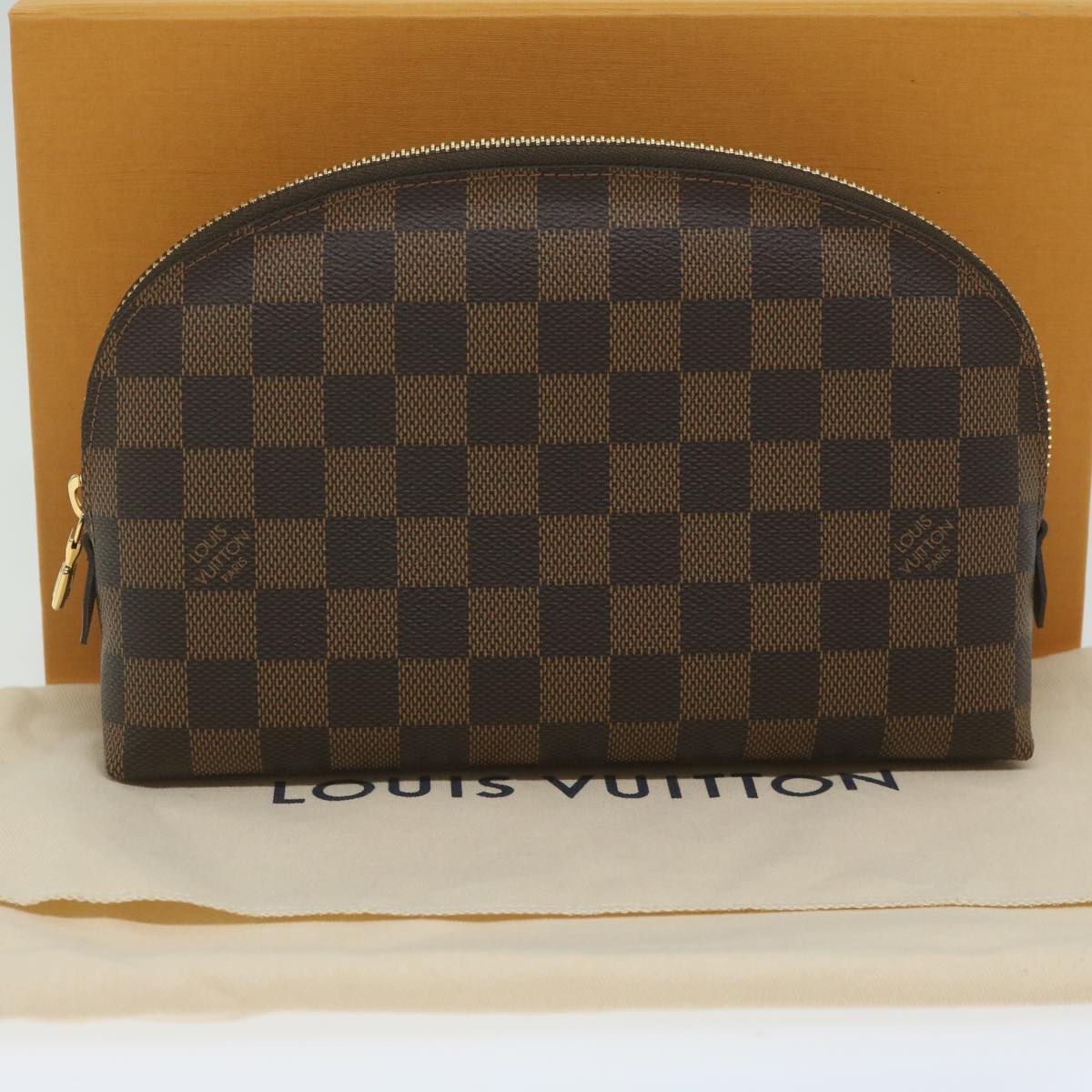 LOUIS VUITTON Damier Ebene Pochette Cosmetic GM Pouch N23345 LV Auth am5412