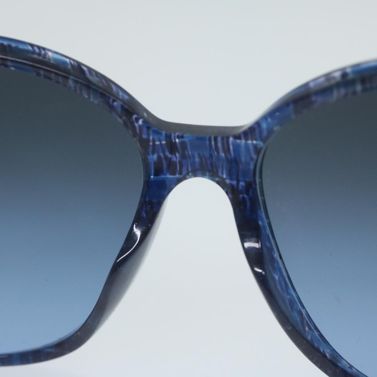 CHANEL Sunglasses Plastic Blue CC Auth am5415