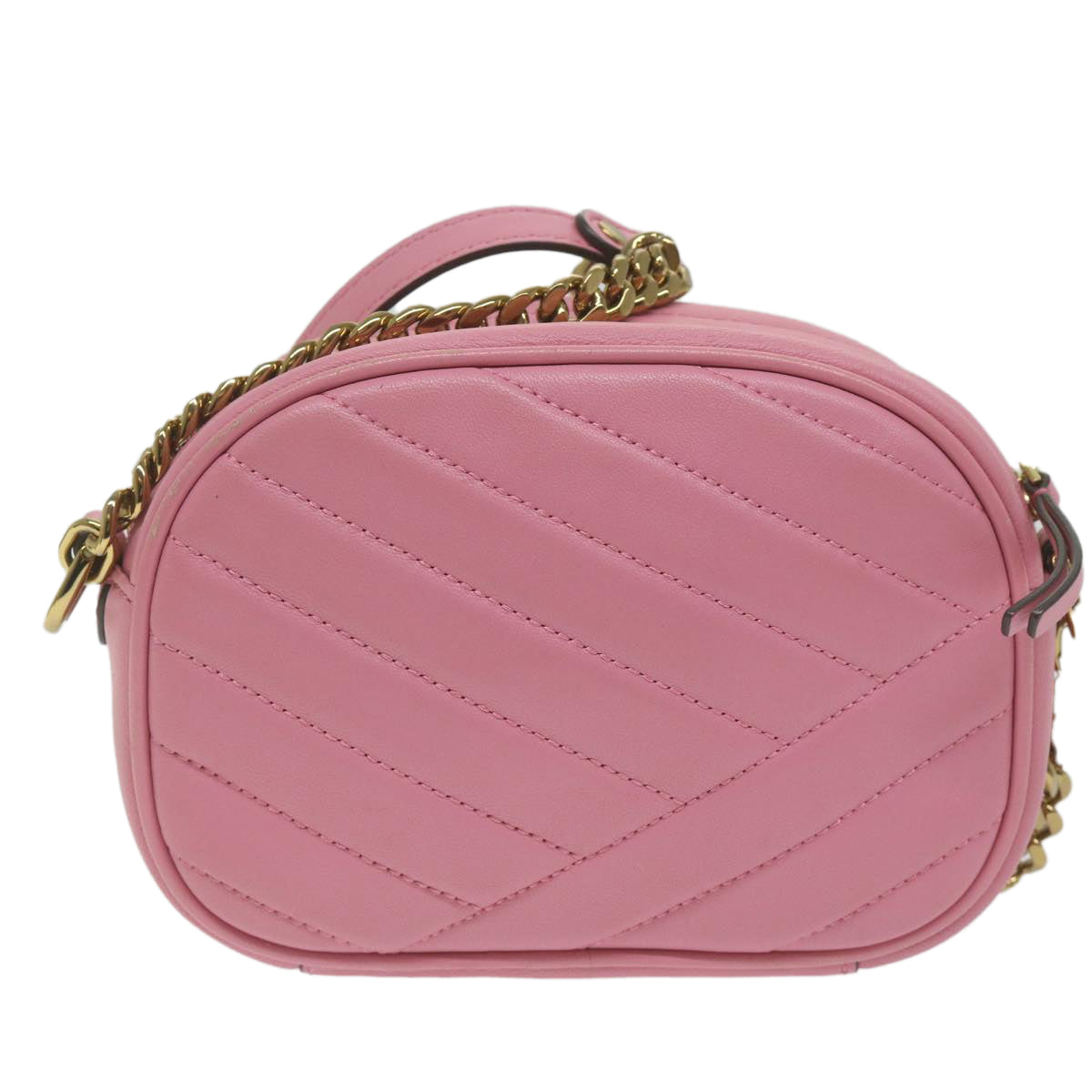 TORY BURCH Quilted Chain Shoulder Bag Leather Pink Auth am5420 - 0